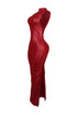Marenna Faux Leather Ruched Maxi Dress